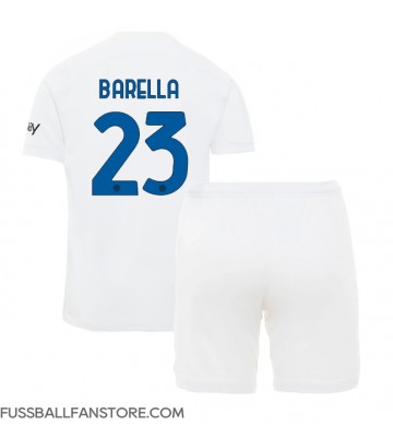 Inter Milan Nicolo Barella #23 Replik Auswärtstrikot Kinder 2023-24 Kurzarm (+ Kurze Hosen)